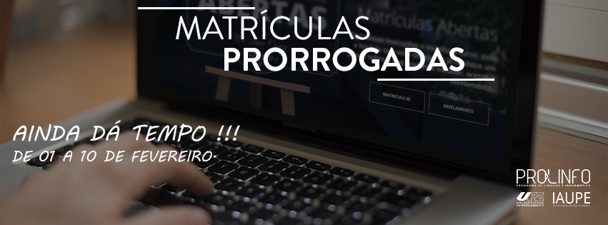 Prorrogação de Matriculas 2020.1