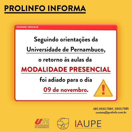 Retorno das aulas presenciais!