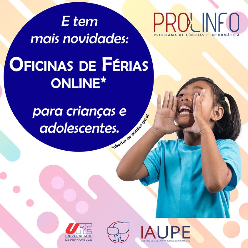 Oficinas de férias online!