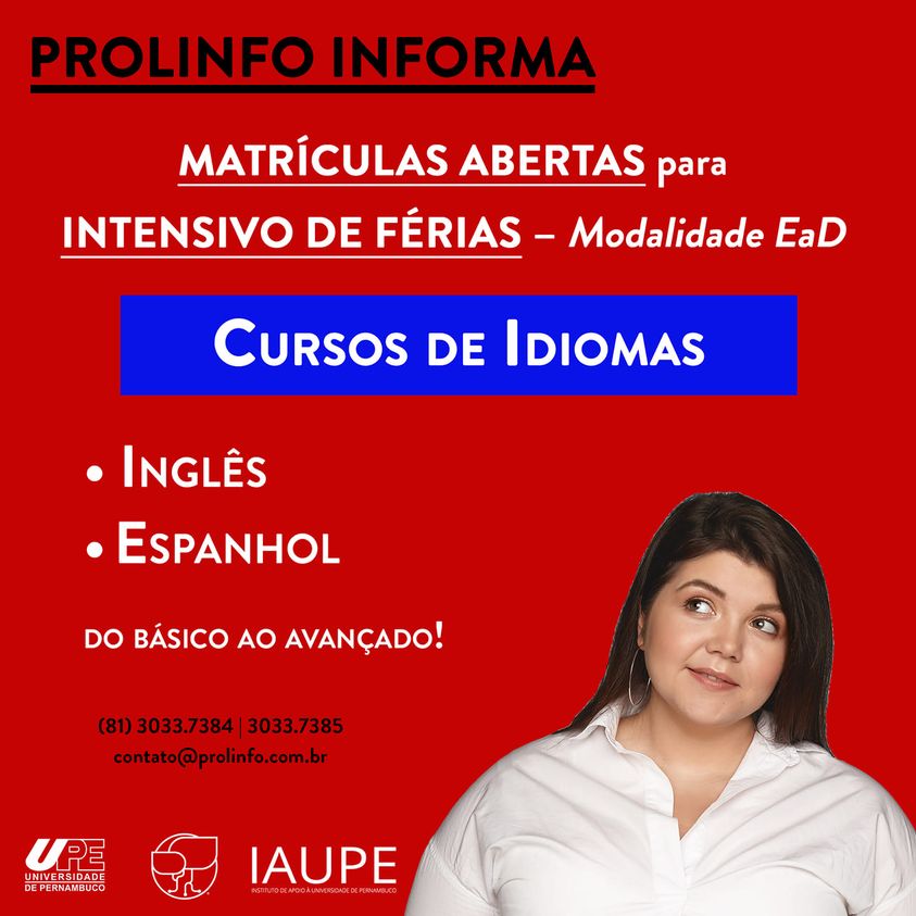 Matrículas Abertas Para Intensivo de Férias!