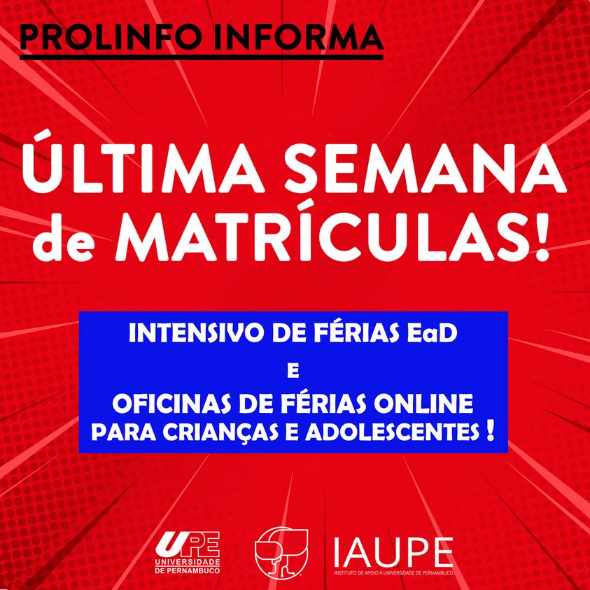 Última semana de matrículas!