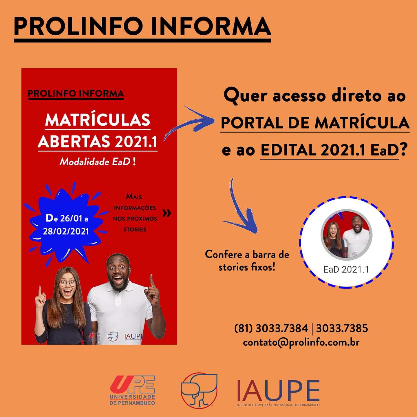 Acesso direto ao portal de matrícula!