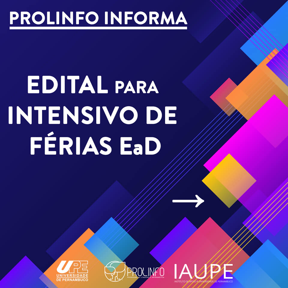 Edital para Intensivo de Férias EaD