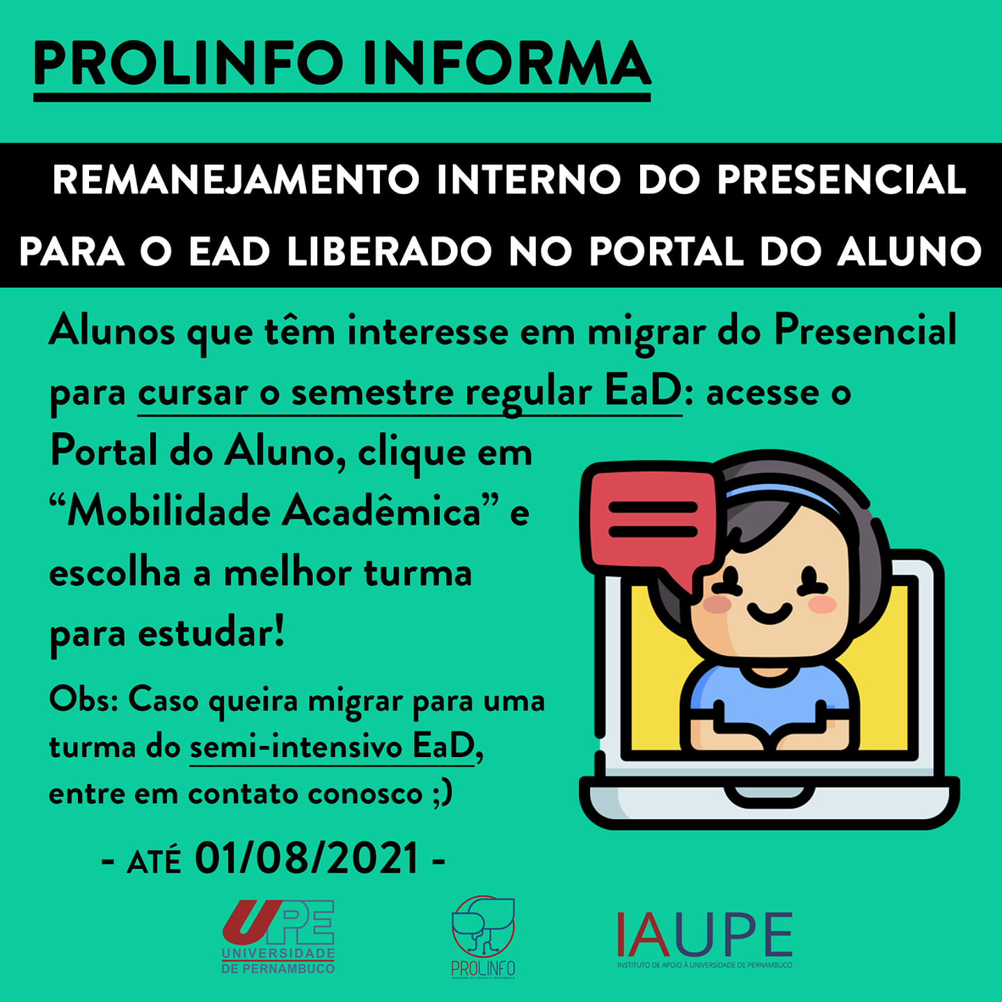 Mobilidade Acadêmica do Presencial pro EAD